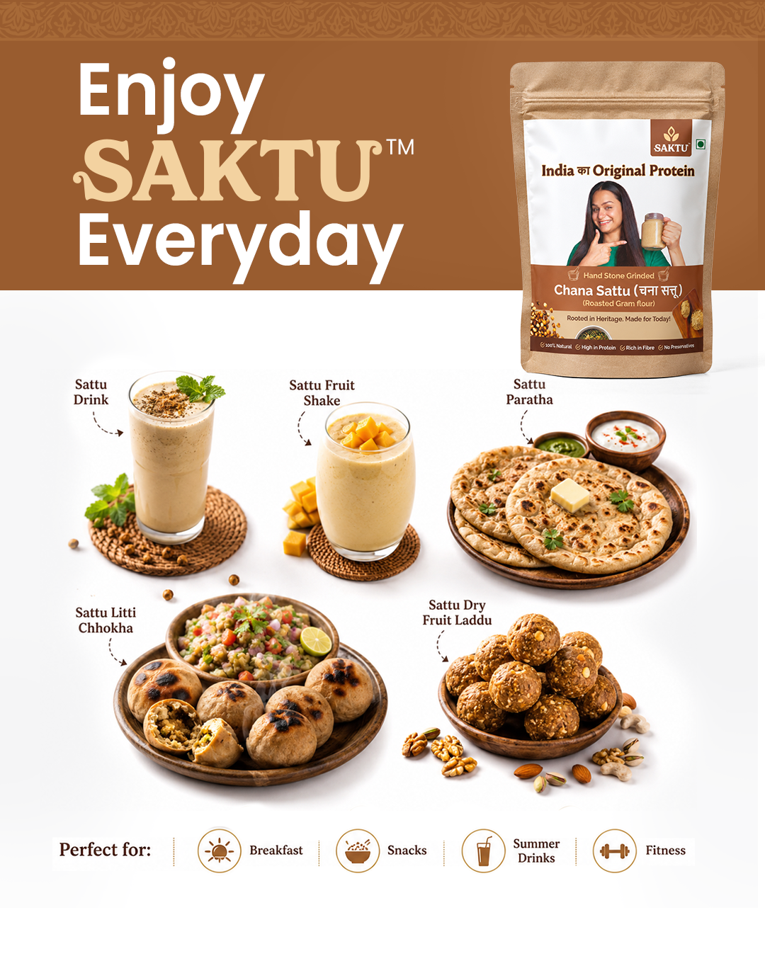 Hand Stone Grinded Chana Sattu | 400 GM