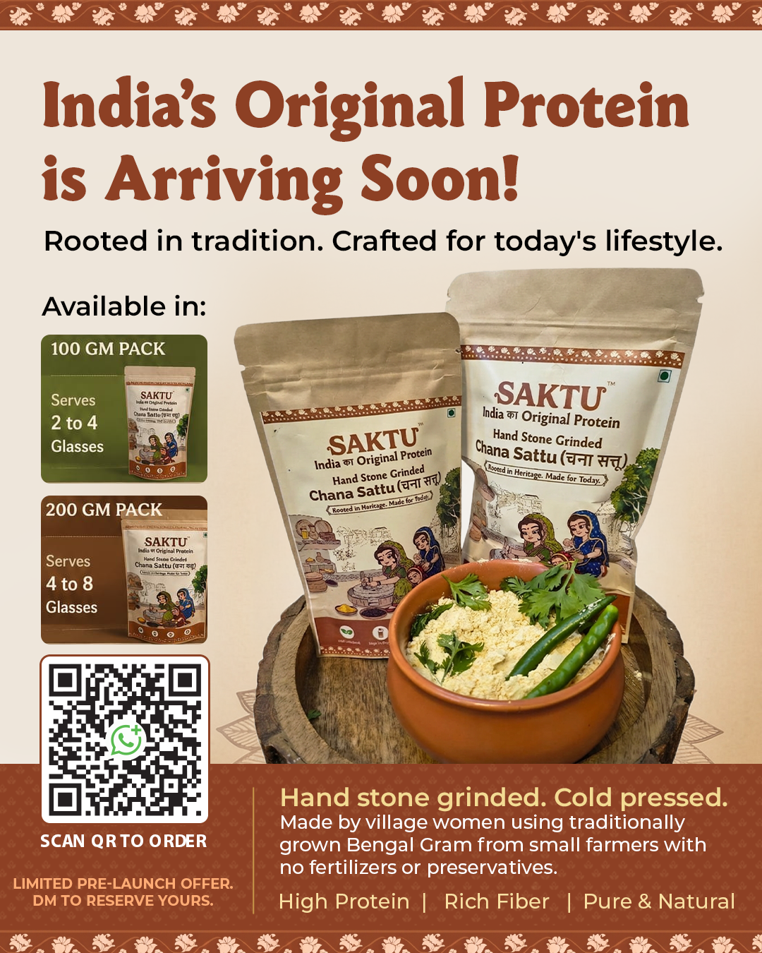 Hand Stone Grinded Chana Sattu | 400 GM