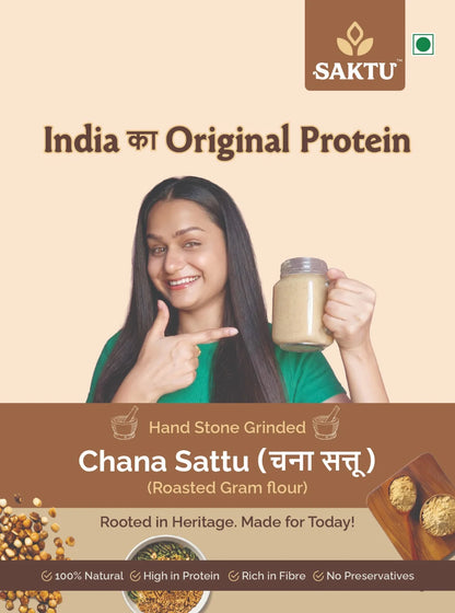 Hand Stone Grinded Chana Sattu | 400 GM